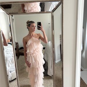 Light Pink Ruffled Gown